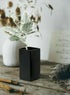 Serene Spaces Living Set of 2 Square Matte Black Ceramic Vase Modern Black Square Vase Adds a Sleek Look to Any Space, Use for Home D©cor, Event Centerpieces and Much More, 3 SQ x 6 H