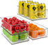 MLTS Fridge organizer | Stackable Storage Bins Clear Plastic Pantry Rack Refrigerator Kitchen Cabinet Frozen pod dividers Mini can holder Food Safe Multiple Use Pack of 2