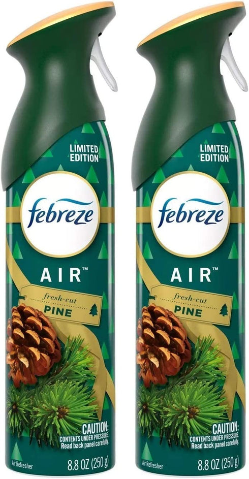 Febreze Air - Air Freshener Spray - Fresh-Cut Pine - Limited Edition Holiday Collection 2020 - Net Wt. 8.8 OZ (250 g) Per Bottle - Pack of 2 Bottles