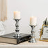 Nuptio Silver Pillar Candle Holders, Wedding Centerpieces Metal Candle Holder for 2 inches Candles Stand Decoration Ideal for Weddings Special Events Parties Living Room, 4 Pcs