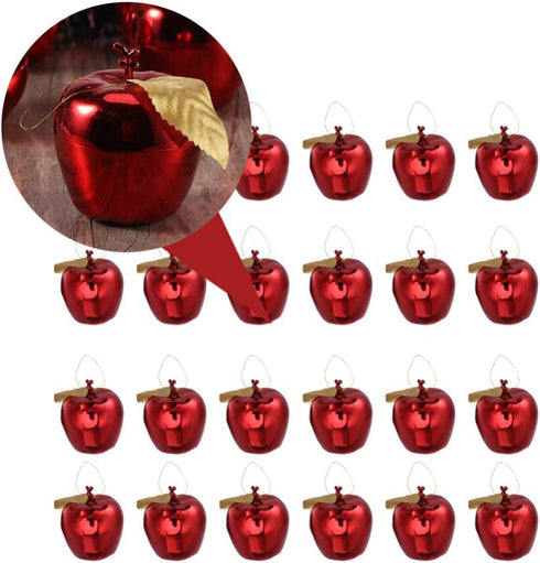 BESPORTBLE 24pcs Shatterproof Christmas Tree Baubles Apple Shaped Hanging Ornaments for Xmas Holiday Wedding Party Decoration (Red)