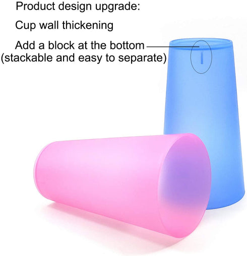 32-ounce Plastic Tumblers/Large Drinking Glasses/Party Cups/Iced Tea Glasses Set of 12,6 Assorted Colors| Unbreakable, Dishwasher Safe, BPA Free