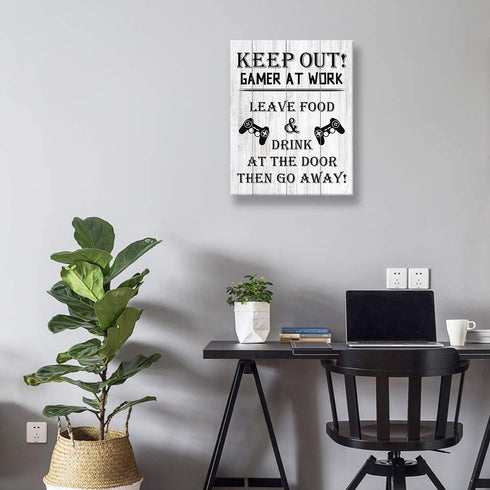 Kas Home Funny Novelty Canvas Wall Art,Gaming Stuff Prints Signs Framed Retro Artwork Decoration For Bedroom, Cool Boys Room Decor Decor