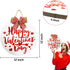 Happy Valentine's Day Hanging Sign, Round Wooden Red Heart Valentines Day Decor Front Door Sign with Ribbon Bow for Valentine's Day Front Door Wall Rustic Farmhouse Porch Decorations, 12 Inch (Red)
