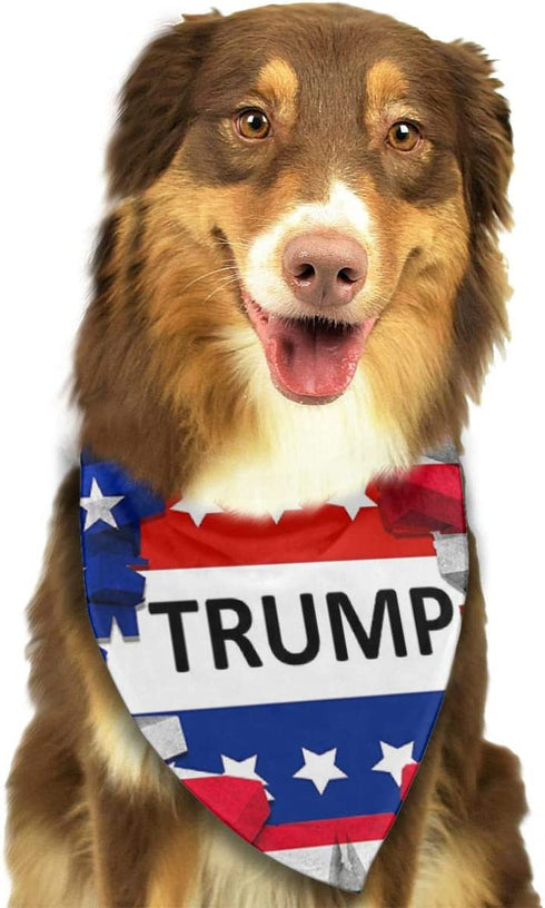 Dog Bandanas Triangle Bibs Dog Kerchief Set Scarfs Accessories for Small to Large Dogs Cats Pets Trump