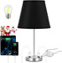 Innqoo Touch Control Table Lamp - Modern Black Nightstand Lamp with 2 AC Outlets, 3 Way Dimmable Small Bedside Lamp for Night Table Side Table End Table Coffee Table, Daylight LED Bulb Included