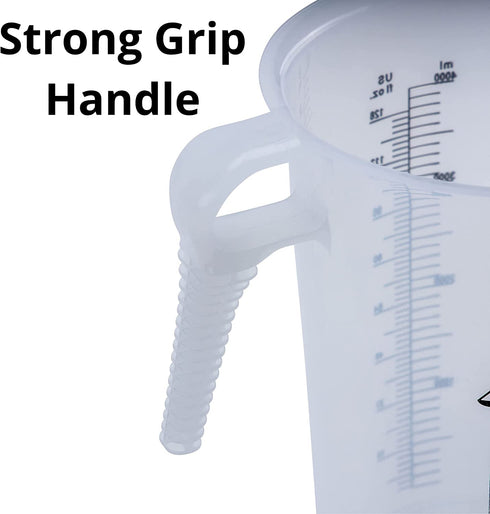 Half Gallon 64oz (2 quart) Measure Pitcher- Convenient Conversion Chart-Strong Food Grade - Great for Lawn, Pool and Spa Chemicals, Ag, Home Hobbies, Lye, Cooking, Shop Motor Oil and Fluids by Turnah