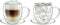 Creano Double Wall Glass Mugs 9 OZ with Handle and Saucer, Insulated Cup - 2X 9oz (250ml)