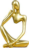 prosfalt Resin Thinker Statue Abstract Statue Home décor Accents Collectible Figurines Art Home Office Bookshelf Desktop Modern Home Decor Accent, Large 9.45 Inches(Gold-Left)