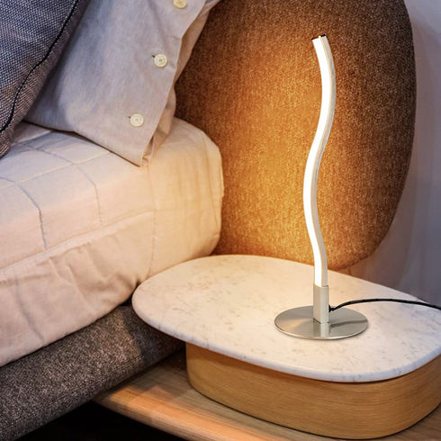 DLLT Spiral Design LED Table Lamp, Modern Desk Lamp Warm White 3000K Bedside Lamps of Metal Base, 1.52m Cable 6W 350LM Nightstand Lamps for Bedroom, Office, Living Room, Home Decor