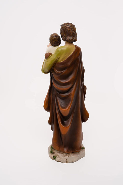 St Joseph Statue - 8inch Joseph Statue for Selling House for Display - Saint Joseph Statue with Gift Box for Baptism, First Communion, Confirmation - Statue Saint Joseph Holding Baby Jesus 8StJoseph