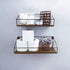 PETAFLOP Wall Mount Shelf Rustic Wood Floating Shelves Storage for Kitchen Living Room Bathroom, Set of 2