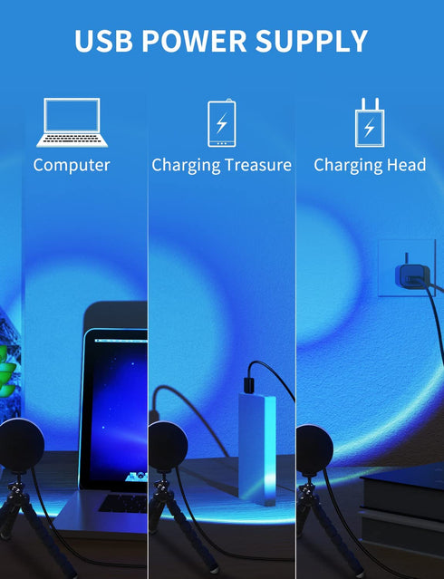 Sunset Lamp 16 Colors, SKREWIER Compact Sunset Lamps with Remote, 360°Rotated & Easy to Use, Bright Color Changing Sunset Lamp for Bedroom/Living Room/Photography/Gift Packaged, USB Powered