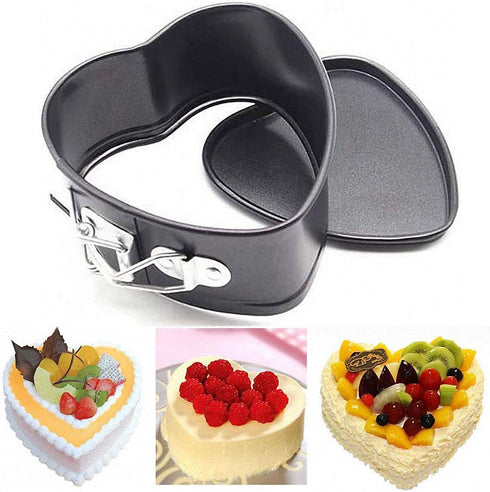 JMXC Set of 4 Mini Non-Stick Springform Pan?Non-stick Springform Pan DIY 4 Inch Shaped Cake Pan