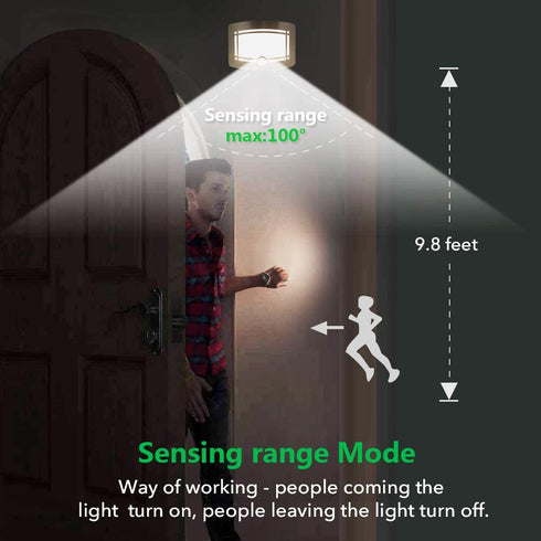 SUNNIOR Wall Lamp Motion Sensor Battery Operated Wall Sconce Dimmable Modern Wall Light for Indoor Hallway Stairway Home Theater