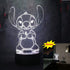 Yan-tech Cute Cartoon lilo Stitch 3D Visual Night Light 16 Colors Remote Control Touch Sensor USB Base Charge AA Battery Powered Baby Room Bedroom Table Light Kids Christmas Gift Deco