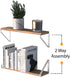 Wallniture Ponza Floating Shelves for Wall, Bathroom Shelves Wall Mounted Set of 2, Burned Finish Wood Shelves with White Shelf Brackets