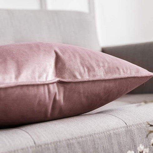 MIULEE Pack of 2 Decorative Velvet Throw Pillow Cover Soft Pillowcase Solid Square Cushion Case for Sofa Bedroom Car 20x20 Inch 50x50 cm Jam