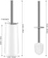 SpunKo Toilet Brush and Holder Set, 2 Pack WC Toilet Bowl Brush Cleaner with 304 Stainless Steel Long Handle, Toilet Scrubber Brush for Commercial Bathroom Restroom Deep Cleaning (White-2 Pack)