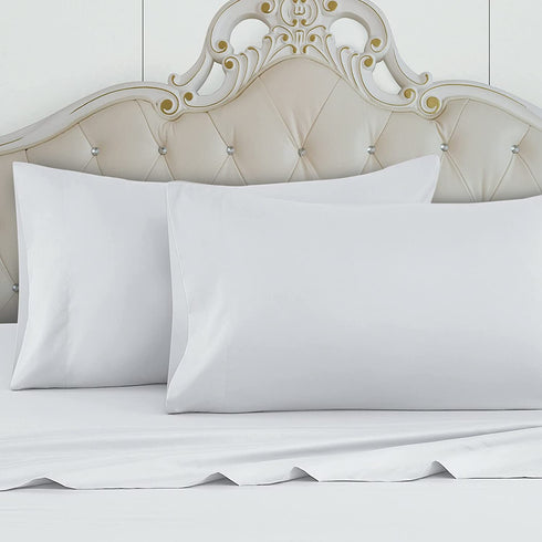 HOMEIDEAS 4 Piece Bed Sheets Set (Queen, White), 1800 Bedding Soft Brushed Microfiber Luxury Sheets, Deep Pockets, Easy Care, Wrinkle & Fade Free