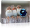 Purple Verbena Art Canvas Print Four Birds Pictures Landscape Animal Lovely Artwork HD Painting Artwork for Wall Decor Home Room Office Decoration 12x16 inches, Framed, Ready to Hang