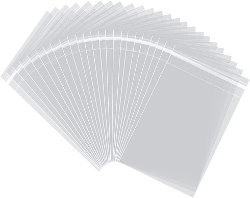 AIRSUNNY 100 Pcs 6x9 Clear Resealable Cello / Cellophane Bags Good for Bakery, Candle, Soap, Cookie Poly Bags