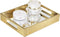 Vixdonos Decorative Mirror Tray,Gold Vanity Tray,Leather Catchall Organizer for Makeup,Perfume and Cosmetic on Dresser or Coffee Table(Small, Gold)