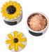 Salt Cellar Salt Pig Salt Box Salt Container Ceramic Sunflower Shaped Salt Cellar With Lid and Spoon