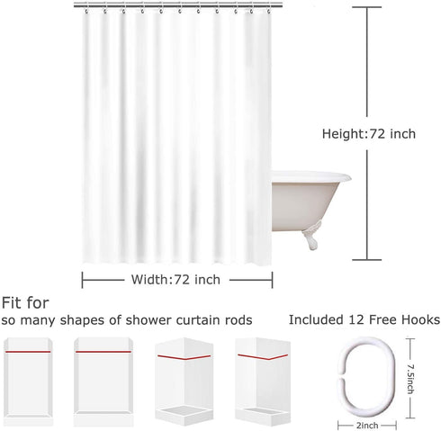 LIVILAN Cherry Blossom Shower Curtain Japanese Shower Curtain Floral Sakura Plum Blossom Flower Shower Curtains with 12 Hooks Teal Blue and Pink Pretty Shower Curtain, 72" W x 72" H