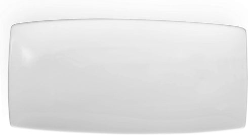 KooK Serving Trays, Rectangular Platters, Ceramic, White 11.8 in, Set of 4