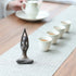 OwMell Lot of 4 Meditation Yoga Pose Statue Figurine Ceramic Yoga Figure Set Decor - Patina Gold
