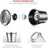 Professional Stainless Steel Salt and Pepper Grinder Set with Stand Manual Spice Adjustable Coarseness with Five Grinding Level Pepper Mill Grinders Shakers Gift Set with Silicone Funnel (Pack of 2)