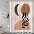 Boho Shower Curtain Mid Century Abstract Pink Brown Black Geometric Minimalist Modern Bathroom Shower Curtains Fabric Waterproof with Hooks, 72 x 72 inches