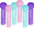 Jelly Fish Paper Lanterns, Pink Purple Blue Hanging Lantern for Mermaid Unicorn Theme Under The Sea Ocean Birthday Party Decorations Set of 6