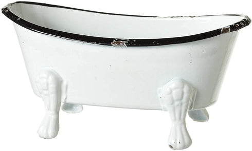 Black and White Bathtub Metal 5.5 x 2.75 Decorative Counterop Figurine