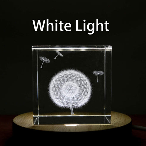 Mintso Wood LED Dimming Display Base for Glass Crystal,4 Inch White/Warm Lighted