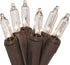 612 Vermont 35 Clear Mini Christmas String Lights on Brown Wire Cord, UL Approved for Indoor Use Only, 9 Foot of Lighted Length, 10 Foot of Total Length