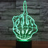 ZTOP Middle Finger Gesture 3D LED Optical Illusion Night Lamp 7 Color Change Touch Switch USB Powered Desk Light Christmas Thanksgiving Decor