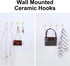 UFURMATE Coat Hooks, 2Pcs 3D Flower Ceramic Wall Coat Hook Decorative Flower Wall Mounted Hooks Single Prong Robe Hook for Hanging Scarf, Bag, Towel, Hat (Light Yellow Rose)