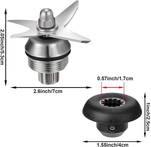3 Pieces Blender Blade Assembly 6 Blade Wet Dry Ice Blade Assembly With Socket Wrench Drive Socket Kit Replacement Parts for Vita-Mix Blender Compatible with Vita-Mix 1151 Vita-Mix 1152