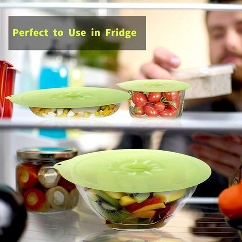 Silicone Lids Covers - Microwave Food Cover for Bowls,Cups,Pots,Pans Food Safe BPA Free Silicone Bowl Covers Easy to Clean and Storage