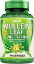 WIXAR NATURALS Mullein Leaf Capsules - 90 Capsules - Herbal Supplement Supports Healthy Respiratory Function & Mucous Membranes - 1000 mg - Natural Mullein for Lung Cleanse Support