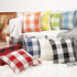 Anickal Set of 2 Orange and White Buffalo Check Plaid Pillow Covers Farmhouse Rustic Decorative Square Throw Pillow Covers Cushion Case 22x22 Inch for Home Sofa Couch Decor
