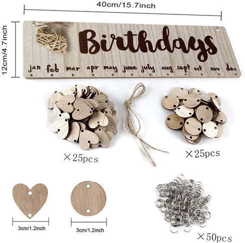 XIYUEDHHYX Birthday Gift Ideas for Mother - Birthday Reminder Calendar Board Wall Hanging, Family Anniversary Calendar Plaque, Handmade Crafts for Home Decor