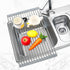 ZUKUBAMA Roll up Dish Drying Rack, Adjustable Sink Drying Rack with SUS304 Stainless Steel Multifunctional Large Cups Drain Rack Portable Drying Rack for Cups Fruits Vegetables (19.6" x 13") Gray