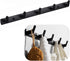 Spotcact Wall Mounted Coat Racks with 5 Hooks Hanging Holder Towel Rack 17.7"x1.3" Modern Black Hanging for Clothes Entryway Bathroom (5 Hooks)