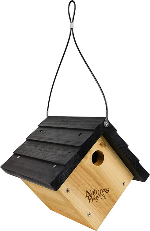 Nature's Way Bird Products CWH1 Cedar Wren House, 8" x 8.875" x 8.125", standard, Brown
