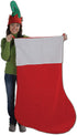 Beistle Novelty Felt Fabric Jumbo Christmas Stocking Holiday Party Decorations, 54", Red/White