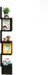 Furinno Rossi Wall Mount Floating Corner Shelf, 5-Tier Square , Espresso
