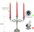 Viscacha 3-Candle Metal Candelabra Candlesticks Holder for Formal Events, Wedding, Church, Holiday Décor, Halloween Taper Candle Holder Stand Centerpiece Elegant Decoration Piece for Table,Pewter